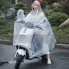 Capa de chuva impermeável de corpo inteiro para patinete elétrico adulto, transparente, modelo 2026, capa de chuva longa para veículo elétrico, poncho de chuva de uso único, masculino e feminino