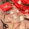 24 Piezas Árbol de Navidad Gato Perro Decoración de Madera Decoración Navideña Festiva Decoración Interior Hogar Fiesta Navideña Colgante