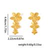 Aretes transfronterizos de estilo europeo y americano de acero inoxidable con tres flores, diseño de nicho y temperamento, exquisitos, versátiles, joyería de oreja vintage para mujer
