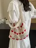 Bolsa tejida de gran capacidad calada, bolsa de compras para mujer, bolsa de punto, bolso de nuevo estilo con forma de corazón, bolsa de playa, bolso para mujer