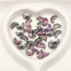 9X14Mm Colgante de Cristal Brillante Luna Agujero Cruz Collar Pulsera Colgante Material para Joyería DIY Accesorios para Ropa