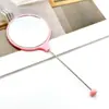 Espejo de Maquillaje de Color Sólido con Perlas, Espejo de Belleza Portátil de Alta Definición, No Deformable, Espejo Portátil de Alto Valor para Mujeres