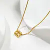 Moda Coreana de Moda Versátil para el Trabajo y el Uso Diario Doble Felicidad Colgante 3D Cadena para Clavícula de Acero Inoxidable Diseño de Nicho