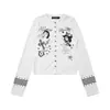 Camiseta de Manga Larga con Estampado de Dibujos Animados Estilo Americano Picante para Mujer 2026 Joven Ajustada Corta Protector Solar Camiseta Base