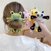 Nuevos accesorios de felpa de dibujos animados con patrón de bordado a máquina, accesorios de anillo para el cabello de animales al por mayor, accesorios profesionales, anillo para el cabello también tienen