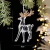 Decorações de Natal para Novos Produtos Transfronteiriços Pingentes Transparentes de Acrílico Lantejoujados Floco de Neve Sino Enfeites Pingentes para Árvore de Natal
