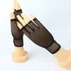 Guantes de Malla para Mujer con Corte Calado Verano Negro Elásticos de Encaje Cheongsam Baile Cortos de Medio Dedo Novia Vestido de Boda Actuación