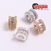 Contas Espaçadoras de Barril de Roda de Zircônia Micro-Incrustada com Preservação de Cor de Cobre Banhado a Ouro 14K Acessórios para DIY Pulseira Joias com Contas Atacado