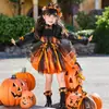 Disfraz Cosplay Infantil de Halloween Niñas Primavera Otoño Lolita Vestido de Princesa Calabaza Vestido de Cumpleaños para Niña Pequeña