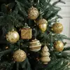 Nuevos Adornos de Bola de Navidad de Espuma Dorada con Purpurina y Lentejuelas para Decoración del Árbol de Navidad