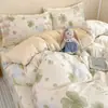 Juego de cuatro piezas de algodón puro de Xinjiang Clase A, ropa de cama 100% algodón puro, estilo fresco y sencillo, sábana plana, funda de edredón, juego de tres piezas para dormitorio, sábana ajustable