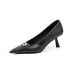 Nova Coleção de Primavera Sapatos Femininos de Moda com Bico Fino e Boca Rasa para Mulheres Fivela de Cinto de Guangzhou Salto Agulha Alto Branco