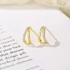 Brincos Mini de Zircônia Exquisitos em Prata 925 Mais Vendidos da Shein para Meninas, Pequenos, Simples e de Alto Padrão, Brincos de Celebridade da Internet