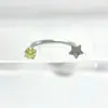 Brincos de Estrela de Cinco Pontas Brilhantes de Liga de Titânio F-136 com Zircônia em Formato de U G23 Titânio Novos Brincos para Lábio/Unhas Joias para Piercing