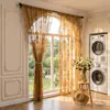 Cortina Voil Redonda Popular com Flor e Renda Estilo Pastoral Francês para Sala de Estar, Quarto, Varanda, Bay Window, Semi-Blackout, Fabricante, Transfronteiriço