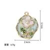 Pintura a Óleo Pingente Jardim de Monet Novo Estilo Chinês Esmalte Pérola Pingente de Colar Flor Pássaro Acessórios de Joias DIY
