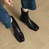 Primer Encuentro Temporada Piel Suave Adelgazantes Tallas Grandes Mujer Punta Cuadrada 2026 Nuevo Otoño/Invierno Tacón Grueso Elásticas Ajustadas Botas Botas de Moda