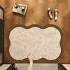 Alfombrilla de baño de tierra de diatomeas estilo vintage, alfombrilla absorbente para piso de baño de uso doméstico, alfombrilla antideslizante de secado rápido para entrada de baño estilo francés