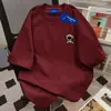 Camiseta de Manga Corta Impresa Retro de Calle de Alto Estilo Japonés Vintage para Mujer, Top Casual Holgado de Cuello Redondo de Moda, Verano 2025