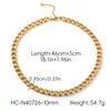 Collar de Cadena Cubana de Acero de Titanio No Desvanecible Estilo Europeo y Americano con Oro de 18 Quilates, Joyería Versátil de Acero Inoxidable, Pulsera Transfronteriza