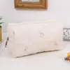 Bolsa de Cosméticos Acolchada con Lazo de Nuevo Estilo Transfronteriza, Neceser Portátil de Viaje, Bolsa de Almacenamiento para Labiales y Cosméticos para Niñas