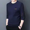 Camiseta de manga larga para hombre, forro polar de doble cara, sudadera autocalentable, casual, corte holgado, para otoño/invierno, cuello redondo, prenda interior