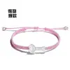 Pulseira Masculina Prata Estilo Chinês Ruyi Pulseira Trançada de Casal para Mulheres Presente do Ano do Zodíaco Vermelho para Melhor Amigo