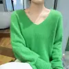 Nuevo suéter de cachemira de visón para otoño e invierno, estilo holgado y casual, jersey sencillo para mujer, suéter de punto de cachemira talla grande