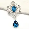 Colgante de flor de aleación de plata de 52*28 MM más vendido para decoración de ropa, accesorios para el cabello, accesorios para joyería DIY con adornos de vidrio