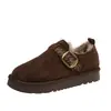Zapatos Birkenstock Originales de Cuero con Suela Gruesa Totalmente Cerrados para Mujer Invierno Acolchados Gruesos Cálidos Slip-on Botas de Nieve Zapatos de Algodón con Piel