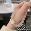 2026 Nuevo Pulsera de Conejo Batido de Fresa Color Macarrón Estilo Pintura al Óleo Caramelo Pulsera de Amistad para Mujeres Pulsera Alxa