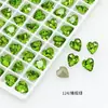 Dongzhou Diamante Cristal Platycodon Verde Uñas Diamante Alta Calidad K9 Lote Completo Brillante Verde Oliva Huevo de Paloma Fondo Puntiagudo Diamante Accesorios para Uñas