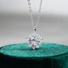 Colgante de Plata Esterlina S925 Collar de Moissanita de 50 Puntos Moda para Mujer Clásico Redondo Bolsa Copo de Nieve Colgante de Plata Envío Directo