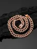 Venta Caliente Transfronteriza de Amazon Pulsera Cubana de 13 mm Aleación Completa de Diamante Broche de Bigote de Dragón Pulsera Hip-Hop Joyería Europea y Americana Venta al por Mayor