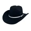 Amazon Transfronterizo Nuevo Sombrero de Vaquero Occidental Sombrero de Copa de Una Línea Sombrero de Ala Ancha Moda Europea y Americana Estilo Étnico Sombrero de Jazz