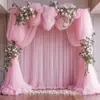 Cortinas de Malla, Decoraciones de Arco de Boda de Malla para Jardín Estilo Americano, Tela Transparente para Arreglo de Fondo de Fiesta de Cumpleaños, Tela de Gasa