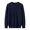 Suéter de Lana 100% para Hombre Otoño/Invierno 2025 Cuello Redondo Color Sólido Jersey de Manga Larga Top Tejido para Calidez