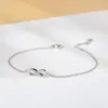 Pulsera de Acero de Titanio con Microincrustaciones de Diamante en Forma de Infinito Ocho para Mujer, Versátil, de Alta Gama, para Verano, de Alta Calidad, Accesorio que No se Desvanece