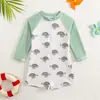 2025 Nuevo Celebridad de Internet Transfronterizo Trajes de Baño para Niños de Verano con Mangas Largas para Niño Trajes de Baño para Bebé Trajes de Baño para Aguas Termales