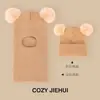 Gorros Infantiles Otoño e Invierno Niños y Niñas Forrados de Felpa A prueba de Viento Protección para Orejas Gorro con Bola de Pelo Bebé Todo en Uno Lindo Gorro de Lana Moderno