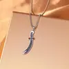E-commerce Transfronteiriço Pulseira Colar Personalizada Lâmina Curva Etiqueta Aço Titânio Acabamento Requintado Textura Excepcional Acessórios Tendência de Nicho