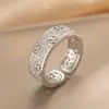Anillo Exquisito Super Brillante de Circonita para Niñas, Lujo Accesible y Anillo de Apertura Ajustable de Gama Alta, Baño de Oro Real Simple