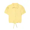 Comercio Exterior de Aliexpress Verano 2026 Nuevo Estilo Europeo y Americano Diseño de Solapa Cintura Ceñida Adelgazante Top de Punto Decorado con Lazo