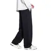 Calça Jeans Tricotada Plus Size para Homem, Nova Tendência Loose Fit, Caimento Solto, Elástica, Perna Reta