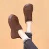 Sapatos Plataforma Retro Tendência Estilo Birkenstock, Botas de Neve Aumentadoras de Altura para Mulheres, Novos Sapatos de Couro da Moda Bico Redondo Primavera/Verão 2026