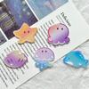 Accesorios de Serie Oceánica Creativa de Acrílico Grande Delfín Estrella de Mar Broche Pin para el Cabello DIY Pegatina para Refrigerador