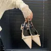 Sandálias Chuyuji Nova Coleção Primavera/Verão 2026 com Bico Fino, Salto Médio Bloco, Costas Abertas e Peito Aberto, Modernas e Versáteis para Meninas na Moda, Estilo High Street