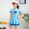 Maiô Duas Peças Slim Fit Manga Curta para Crianças Maiores 2026, Maiô de Bebê Peça Única Estilo Esportivo para Meninas Atacado, Pequena Princesa