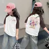 Camiseta de Verano para Niña de Manga Corta 100% Algodón Nuevo Estilo 2026 Camiseta Fina de Verano con Media Manga para Niños Niñas t