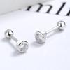 S925 Sterling Prata Zircônia Redonda Bead Thread Orelha Unha Parafuso Feminino Parafuso Fivela Orelha Osso Unha Simples Moda Orelha Acessórios Trendy